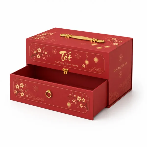 Hộp Cứng Cao Cấp 2 Tầng Qùa Tết