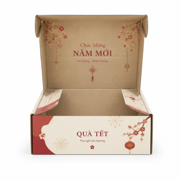 Hộp Carton Sóng Khóa Đáy Quà Tết