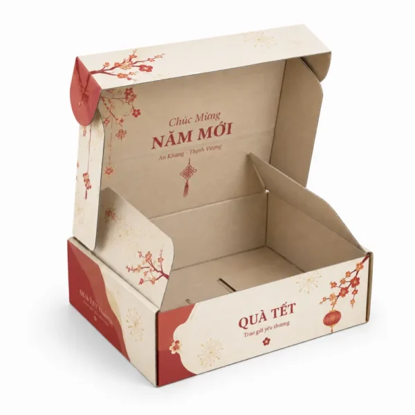 Hộp Carton Sóng Khóa Đáy Quà Tết