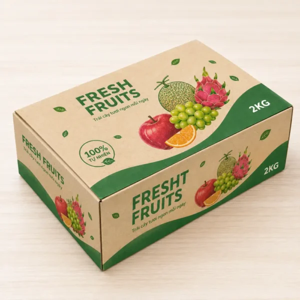 Hộp Carton Sóng Nắp Rời Đựng Trái Cây