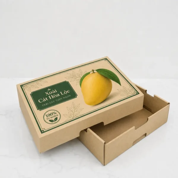 Hộp Carton Sóng Nắp Rời Âm Dương Đựng Trái Cây
