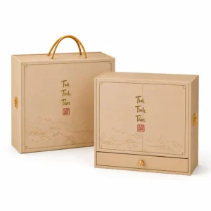Hộp Cứng 2 Tầng Quà Tết Lót Lụa Cao Cấp