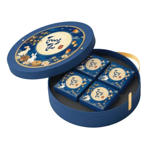 Hộp Cứng Âm Dương Tròn Đựng Bánh Trung Thu HC240