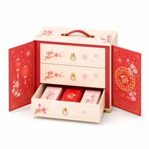 Hộp Cứng Cao Cấp Tầng Quà Tết Có Quai