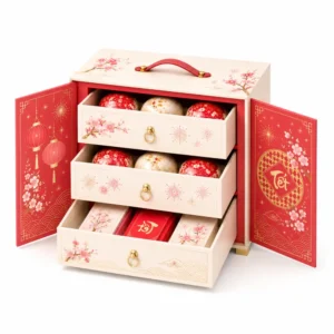 Hộp Cứng Cao Cấp Tầng Quà Tết Có Quai