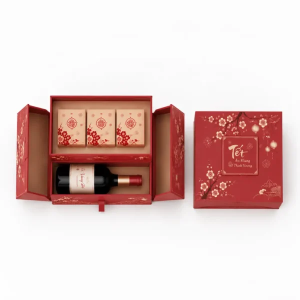 Hộp Cứng Cao Cấp Dạng Tầng Quà Tết