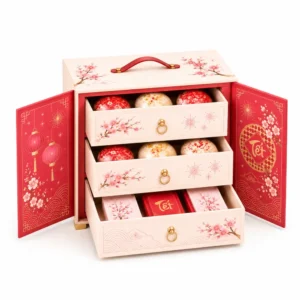 Hộp Cứng Cao Cấp Tầng Quà Tết Có Quai