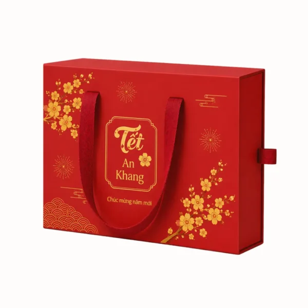 Hộp Cứng Cao Cấp Rút Đựng Quà Tết