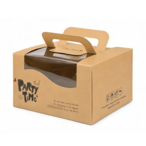 Hộp Giấy Kraft Quai Xách Có Cửa Sổ Đựng Bánh Kem