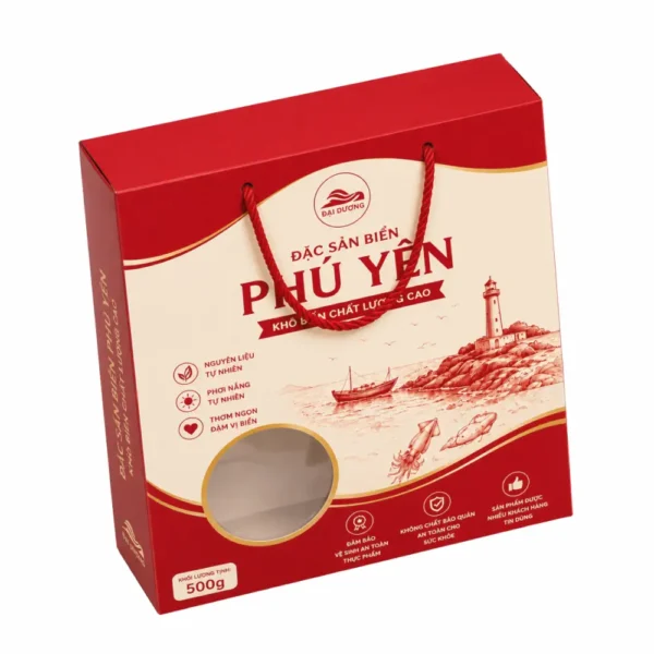 Hộp Giấy Mềm Có Cửa Sổ Đựng Hải Sản Khô
