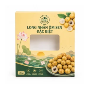 Hộp Giấy Mềm Có Cửa Sổ Đựng Long Nhãn Hạt Sen
