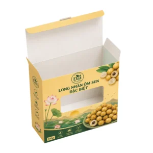Hộp Giấy Mềm Có Cửa Sổ Đựng Long Nhãn Hạt Sen