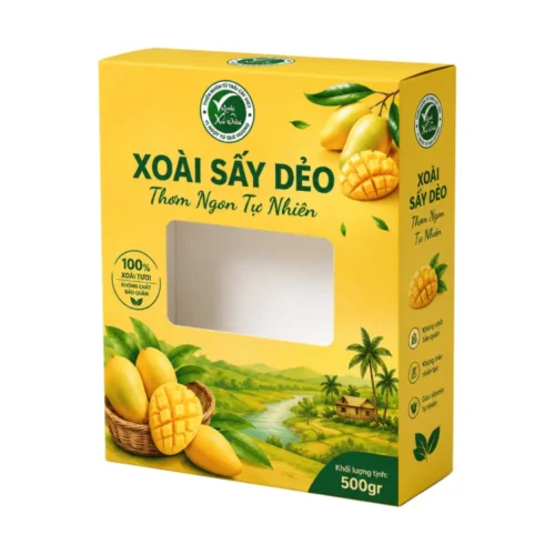 Hộp Giấy Mềm Có Cửa Sổ Đựng Trái Cây Sấy