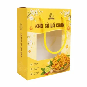 Hộp Giấy Mềm Có Cửa Sổ Quai Dây Đựng Khô Gà
