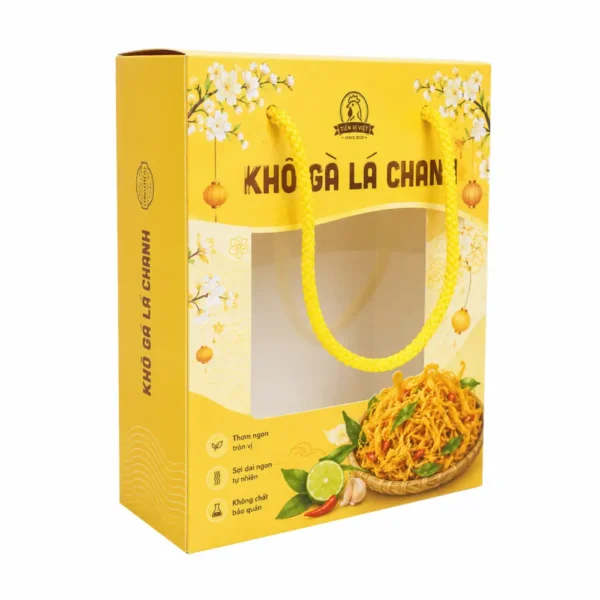 Hộp Giấy Mềm Có Cửa Sổ Quai Dây Đựng Khô Gà