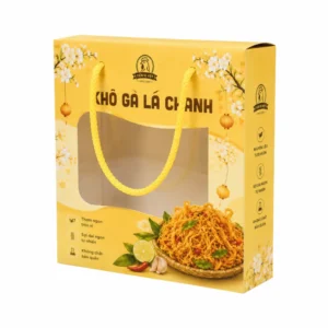 Hộp Giấy Mềm Có Cửa Sổ Quai Dây Đựng Khô Gà