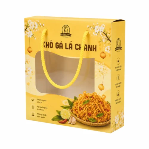 Hộp Giấy Mềm Có Cửa Sổ Quai Dây Đựng Khô Gà