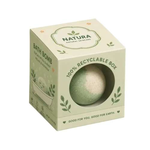 Hộp Giấy Mềm Có Cửa Sổ Tròn Đựng Bath Bomb