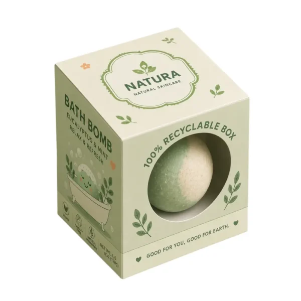 Hộp Giấy Mềm Có Cửa Sổ Tròn Đựng Bath Bomb