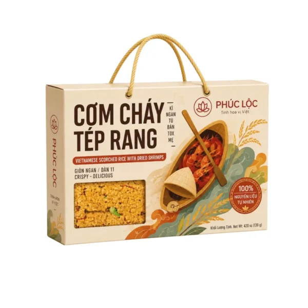 Hộp Giấy Mềm Có Quai Xách Đựng Cơm Cháy