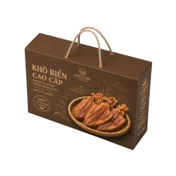 Hộp Giấy Mềm Có Quai Xách Đựng Hải Sản