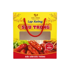 Hộp Giấy Mềm Đựng Lạp Xưởng Có Cửa Sổ
