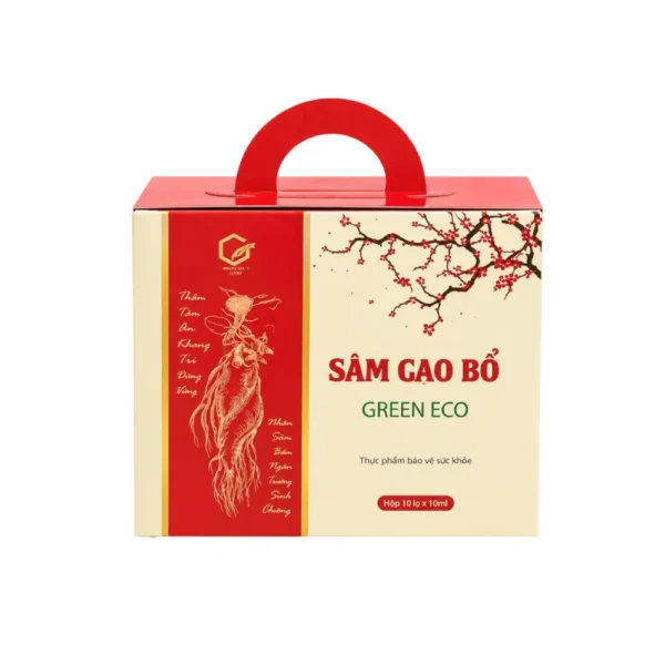 Hộp Giấy Mềm Đựng Sâm Có Quai Xách