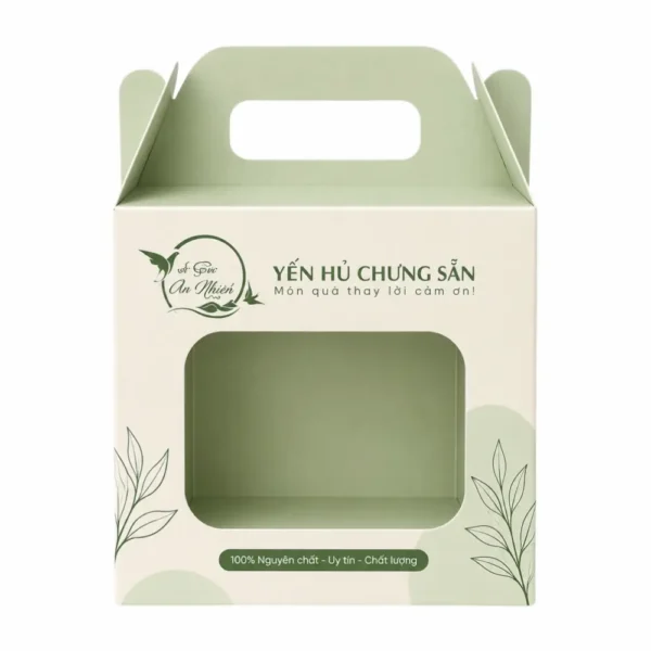 Hộp Giấy Mềm Khoét Quai Có Cửa Sổ Đựng Yến