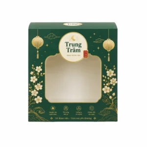 Hộp Giấy Mềm Nắp Gài Có Cửa Sổ Đựng Bánh Trung Thu