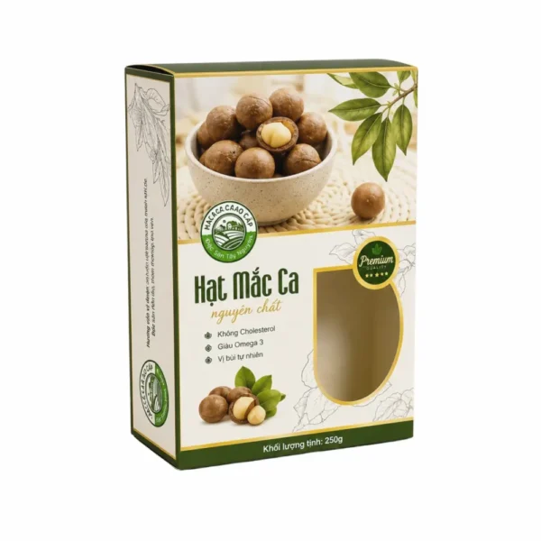 Hộp Giấy Mềm Nắp Gài Đựng Hạt Macca