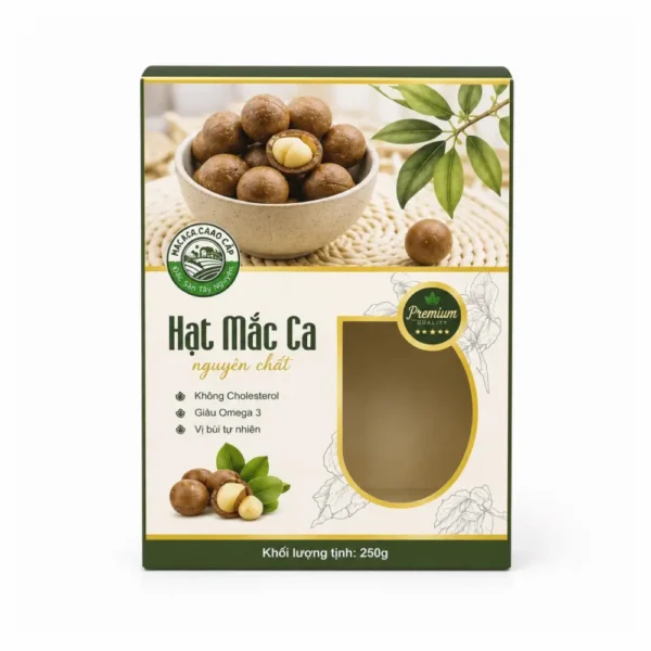 Hộp Giấy Mềm Nắp Gài Đựng Hạt Macca