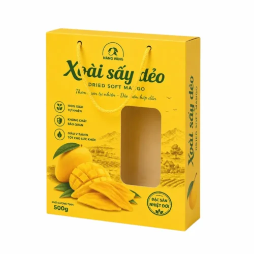 Hộp Giấy Mềm Nắp Gài Đựng Trái Cây Sấy