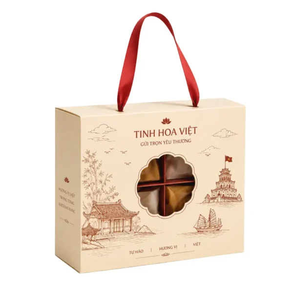 Hộp Giấy Mềm Quai Ruy Băng Đựng Bánh Trung Thu
