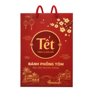 Hộp Giấy Mềm Quai Xách Đựng Bánh Phồng Tôm