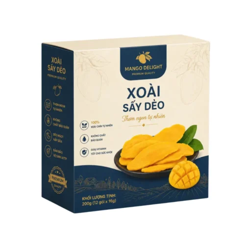 Hộp Giấy Mềm Nắp Gài Đựng Xoài Sấy Dẻo