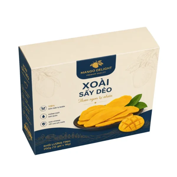 Hộp Giấy Mềm Nắp Gài Đựng Xoài Sấy Dẻo
