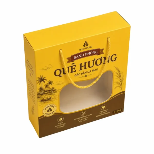 Hộp Giấy Mềm Nắp Gài Có Cửa Sổ Đựng Bánh