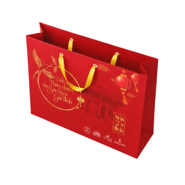 Túi Giấy Có Quai Đựng Yến Dây Ruy Băng
