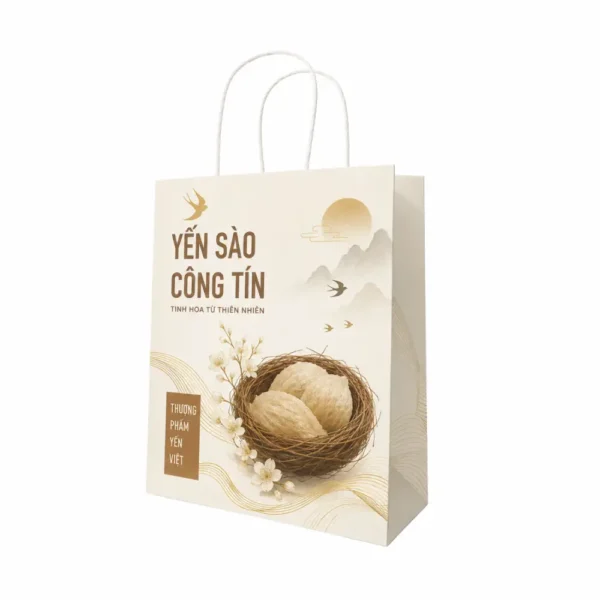 Túi Giấy Kraft Có Quai Đựng Yến