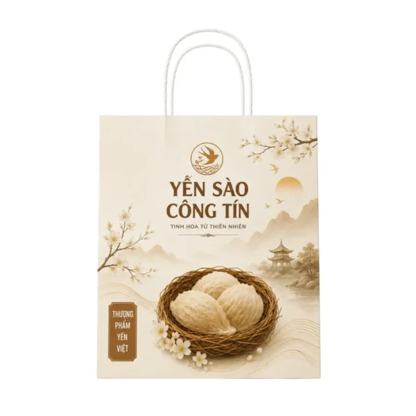 Túi Giấy Kraft Có Quai Đựng Yến