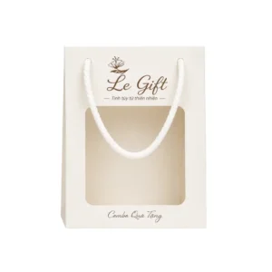 Túi Giấy Kraft Trắng Có Quai Có Cửa Sổ