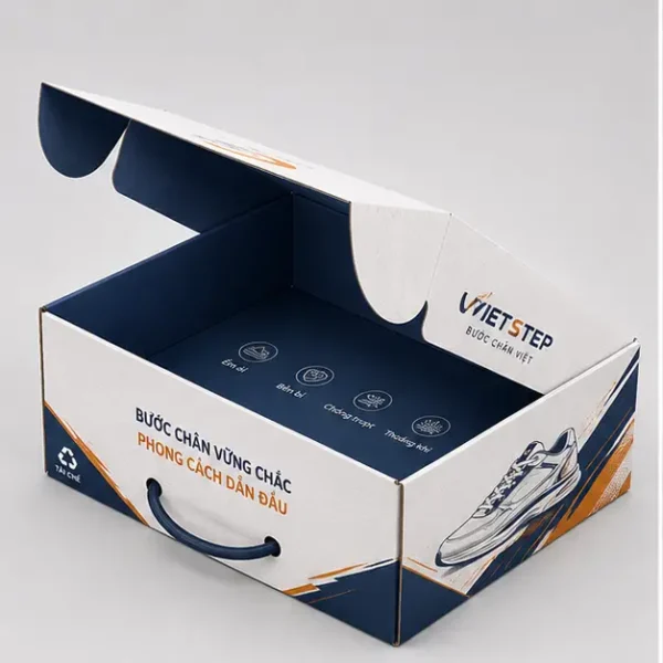 Hộp Carton Nắp Gài Có Quai Đựng Giày