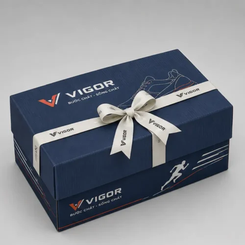 Hộp Carton Nắp Gài Đính Nơ Đựng Giày