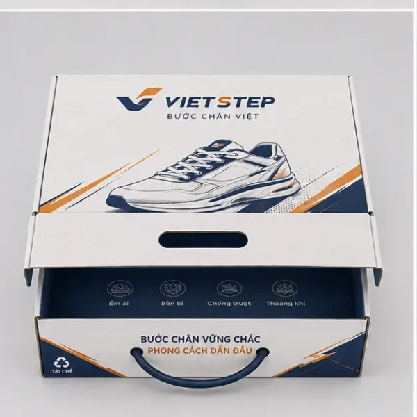 Hộp Carton Nắp Gài Có Quai Đựng Giày