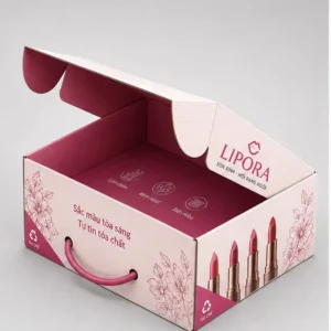 Hộp Carton Nắp Gài Có Quai Đựng Mỹ Phẩm
