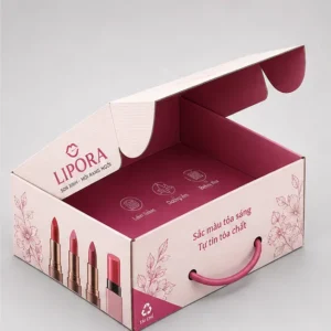 Hộp Carton Nắp Gài Có Quai Đựng Mỹ Phẩm