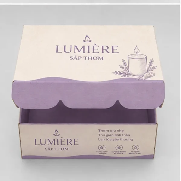 Hộp Carton Sóng Nắp Gài Đựng Sáp Thơm