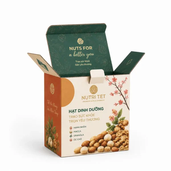 Hộp Carton Quà Tết Đựng Hạt Dinh Dưỡng