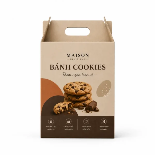 Hộp Carton Sóng Khóa Đáy Đựng Bánh