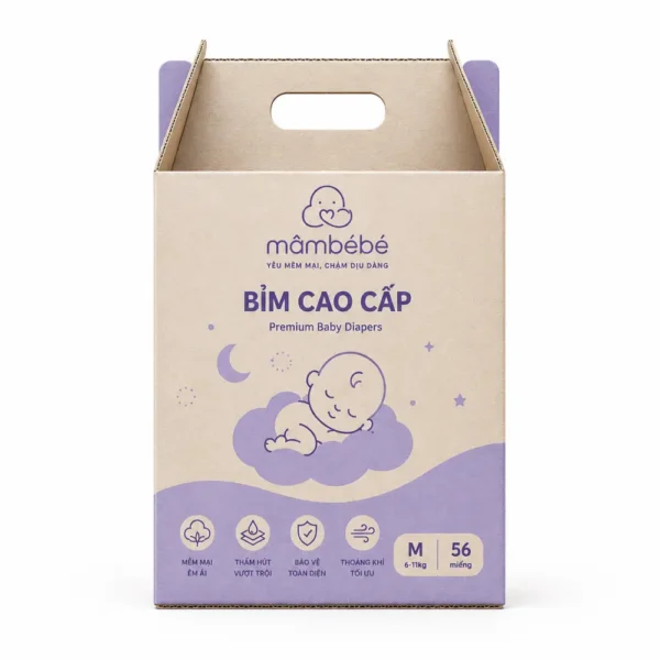Hộp Carton Sóng Khóa Đáy Đựng Tã Em Bé